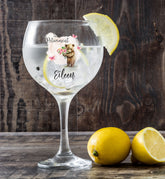 Personalised Retirement Cocktail Gin Glass Gift For Her With Bear Personalised Gin Glasses ukgiftstoreonline