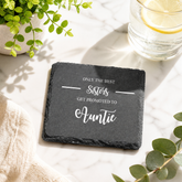 Auntie Slate Coaster, Best Sisters Promoted To Auntie Gift For Her Personalised Slate Marker ukgiftstoreonline