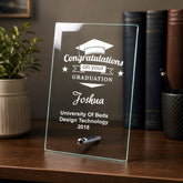 Personalised Congratulations On Your Graduation Gift Glass Plaque Personalised Crystal Glass ukgiftstoreonline