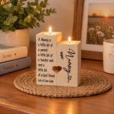 Personalised Nanny Candle Holder, Double Tea Light Wooden Gift Set Tea Light Holder ukgiftstoreonline