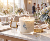 Personalised Large Double Wick Wedding Candle Gift With Tropical Heart personalised Candle Lights ukgiftstoreonline