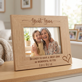 Personalised Great Gran Love Heart Engraved Landscape Photo Frame Gift personalised photo frames ukgiftstoreonline