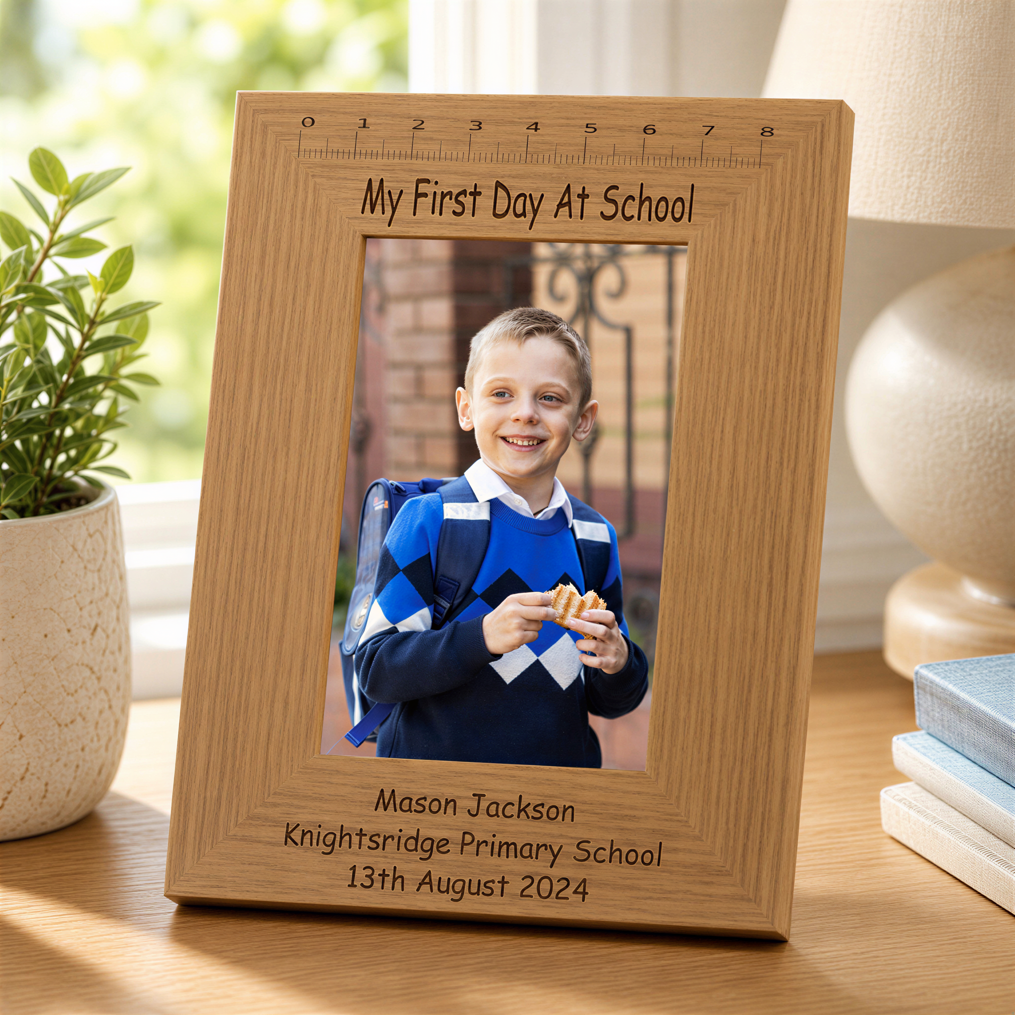 Personalised Engraved My First Day Of School Wooden Photo Frame Keepsake Photo Frame ukgiftstoreonline