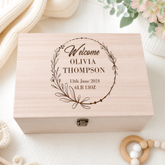 Personalised Wooden Memory Box - Large Hinged Keepsake Chest For Boys & Girls Keepsake Memory Box ukgiftstoreonline