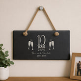 Plaque Gifts | Personalised Slate 10Th Anniversary Keepsake, Rope ukgiftstoreonline