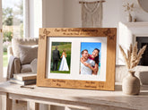 Personalised Our First Anniversary Double Wooden Photo Frame Gift Anniversary Photo Frame ukgiftstoreonline