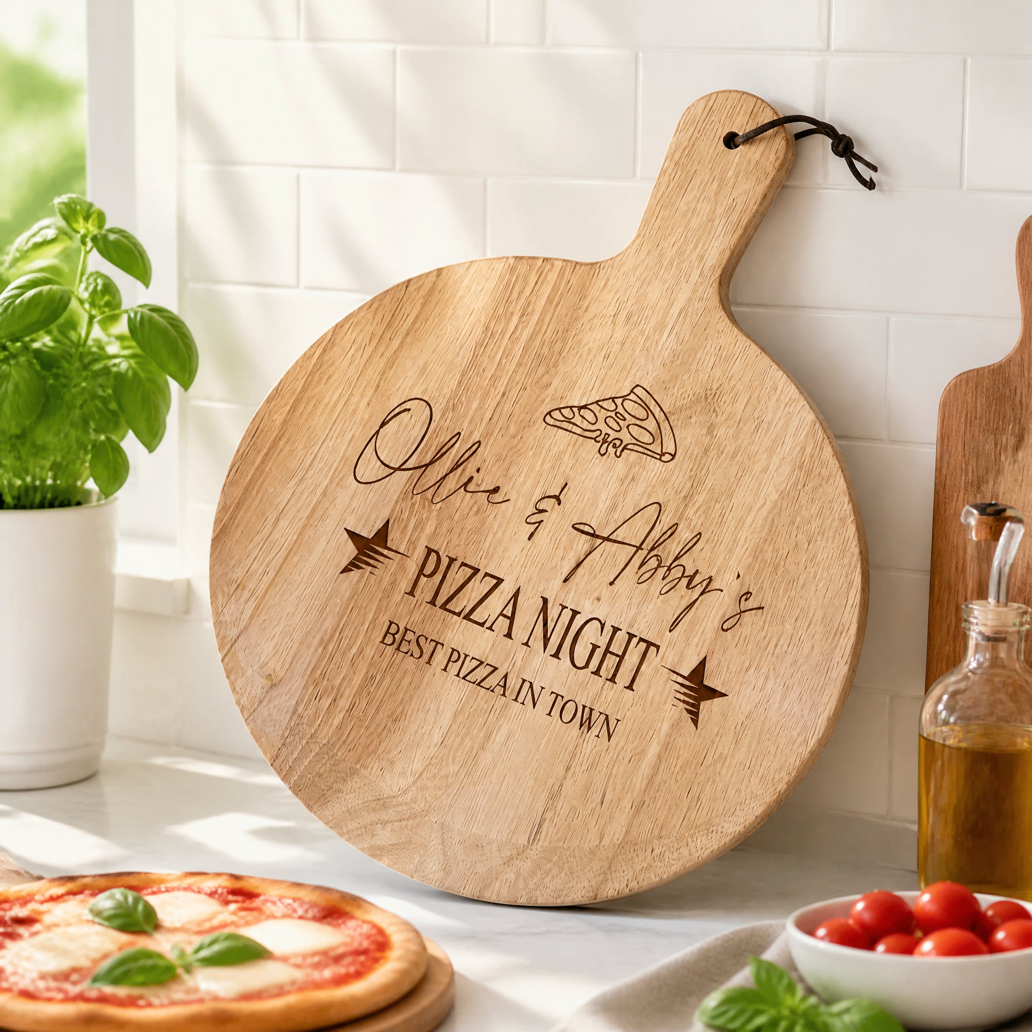 Personalised Pizza Board | Large Wooden Paddle, Couples Gift UK. ukgiftstoreonline