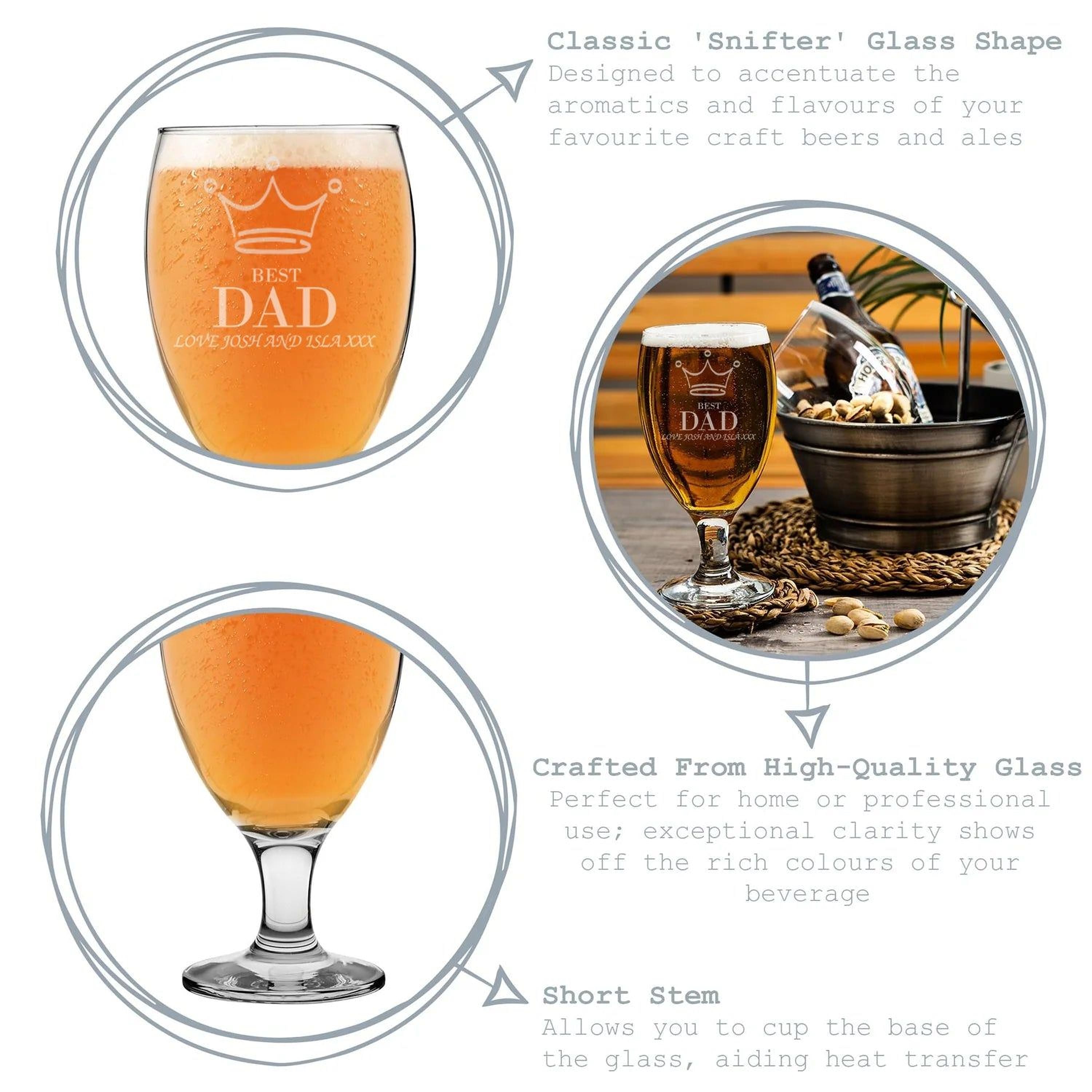 Personalised Dad Birthday Craft Beer Cider Ale Glass Gift for Fathers Day 1 Pint Personalised Birthday Gift ukgiftstoreonline