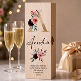 Personalised Monogram and Sentiment Wooden Wine or Champagne Box Gift Champagne Bottle Holders ukgiftstoreonline