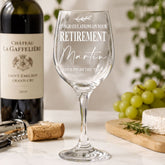 Personalised Retirement Wine Glass Gift Name & Sentiment Personalised Wine Glasses ukgiftstoreonline
