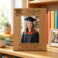 Personalised Graduation Portrait Photo Frame Gift With Hat and Scroll Design Graduation Photo Frame ukgiftstoreonline