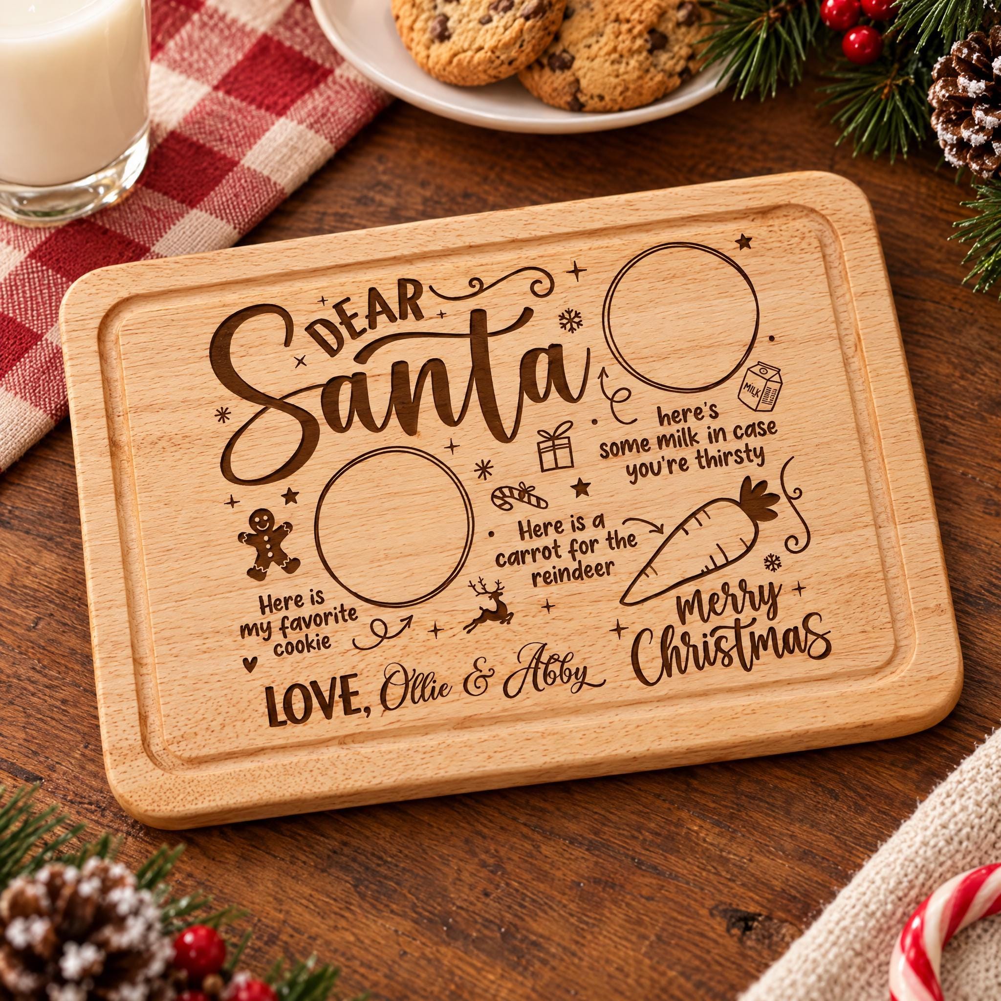 Personalised Christmas Eve Board - Santa Treat Plate, 30 X 20 Cm ukgiftstoreonline