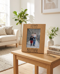 Brother Photo Frame – Engraved Oak Wood Finish Frame Brother Photo Frame ukgiftstoreonline