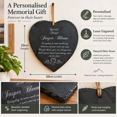 Personalised Friend Memorial Remembrance Slate Plaque Heart Symbol Personalised Heart Gifts ukgiftstoreonline