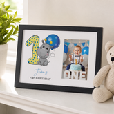 Personalised Baby Boy Photo Frame, 1St Birthday Keepsake Wood Gift Birthday Photo Frame ukgiftstoreonline Black