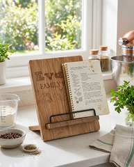 Personalised Family Recipe Book Or Tablet Stand For Kitchen Gift recipe book holder ukgiftstoreonline