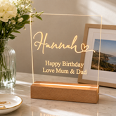 Personalised LED Lamp Night Light Love Heart Font and Any Sentiment Personalised Lights ukgiftstoreonline
