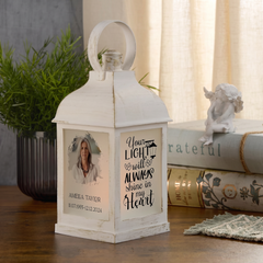 Personalised Memorial Lantern - Custom Photo Lantern With Warm Flickering Flame Light Personalised Lights ukgiftstoreonline