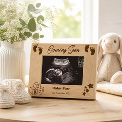 Personalised Pregnancy Announcement Wooden Baby Scan Photo Frame Gift Baby Photo Frame ukgiftstoreonline