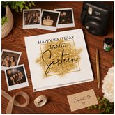 Personalised 16th Birthday Photo Album Gift With Gold Sparkles Design Photo Album ukgiftstoreonline