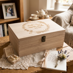 Personalised Large Wedding Memory Box Engraved Gifts Any Name Keepsake Wedding Memory box Raised Words