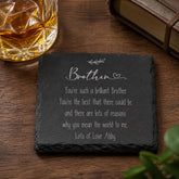 Personalised Brother Coaster – Handcrafted Slate Drink Mat With Rustic Texture ukgiftstoreonline