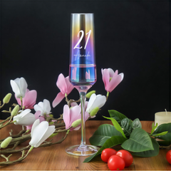 Personalised Champagne Glass | 21st Birthday Iridescent Prosecco Gift champagne glass ukgiftstoreonline