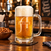 Personalised Engraved Name and Alphabet 540ml Beer Glass Mug Gift for Him Personalised Birthday Gift ukgiftstoreonline