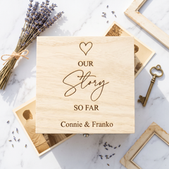 ukgiftstoreonline Personalised Our Love Story Memory Keepsake Gift Box With Heart Keepsake Gift ukgiftstoreonline
