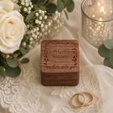 Personalised Wedding Ring Box Holder for 2 Rings With Border Ring Box Holder ukgiftstoreonline