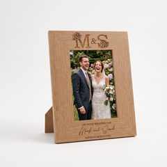 Personalised Wedding Day Photo Frame Gift With Monogram Portrait wedding photo frame ukgiftstoreonline