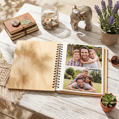 Personalised Daddy Sentiment Wooden Photo Album Engraved Gift Scrapbook ukgiftstoreonline