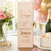 Personalised Birthday Any Age Wooden Wine or Champagne Gift Box Champagne Bottle Holders ukgiftstoreonline