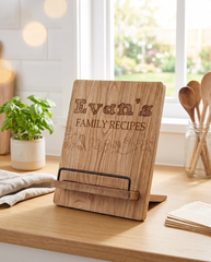 Personalised Family Recipe Book Or Tablet Stand For Kitchen Gift recipe book holder ukgiftstoreonline