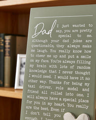 Dad Plaque Gift – Raised Silver Heart Plaque With Sentimental Quote & Elegant Display Nan Photo Frame ukgiftstoreonline