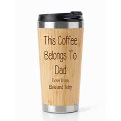 Dad's Bamboo Travel Mug, Personalised (Reusable, Sustainable 420ml) Personalised Mugs ukgiftstoreonline