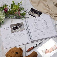 Personalised Pregnancy Journal and First Year Record Book Elephant Themed