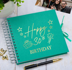 30th Birthday Memory Scrapbook Album With Present Design Various Colours Available