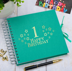 1st Birthday Memory Scrapbook Album With Star Design Various Colours Available