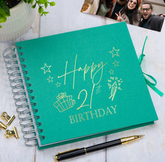 21st Birthday Memory Scrapbook Album With Present Design Various Colours Available