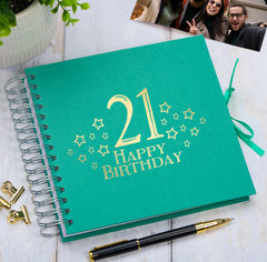 21st Birthday Memory Scrapbook Album With Star Design Various Colours Available