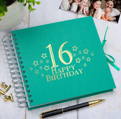 16th Birthday Memory Scrapbook Album With Star Design Various Colours Available