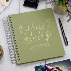 Large 50th Birthday Photo Album Memory Keepsake Gift With Presents Multiple Colours