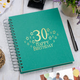 Large 30th Birthday Photo Album Memory Keepsake Gift With Stars Multiple Colours Photo Album ukgiftstoreonline Emerald Green 4x6 Inch Album