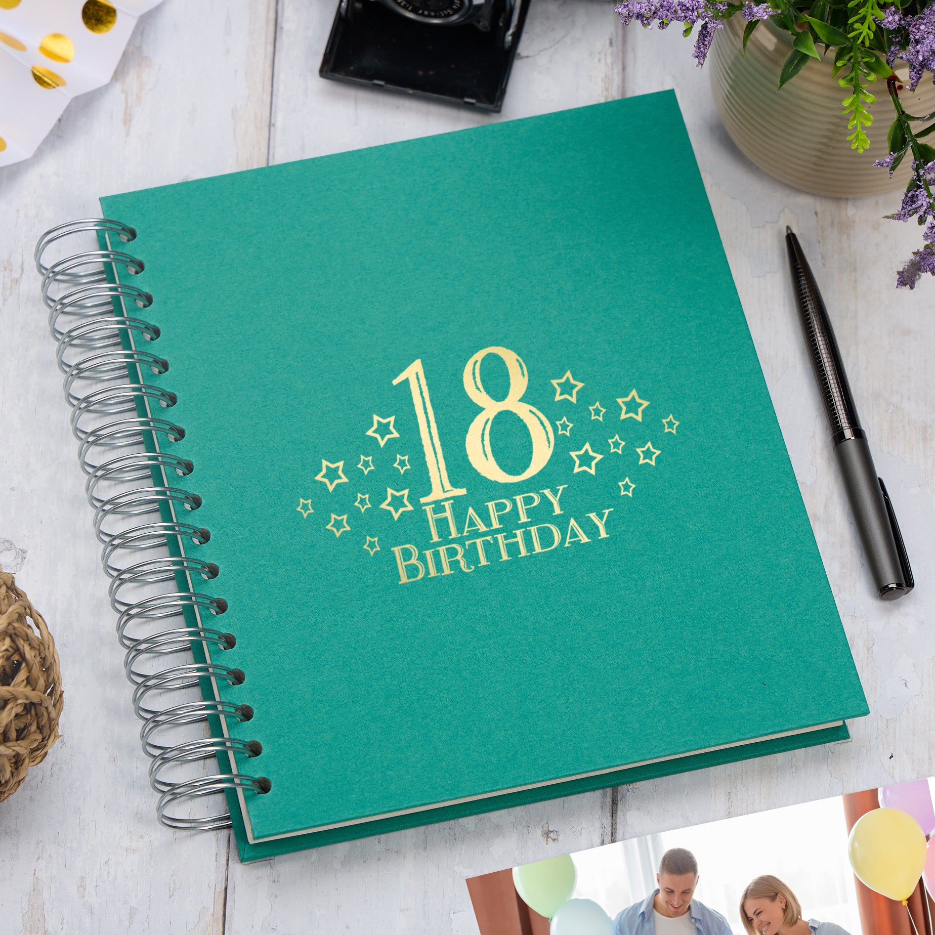 Large 18th Birthday Photo Album Memory Keepsake Gift With Stars Multiple Colours Photo Album ukgiftstoreonline Emerald Green 4x6 Inch Album