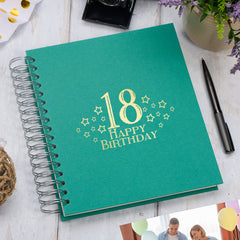 Large 18th Birthday Photo Album Memory Keepsake Gift With Stars Multiple Colours Photo Album ukgiftstoreonline Emerald Green 4x6 Inch Album