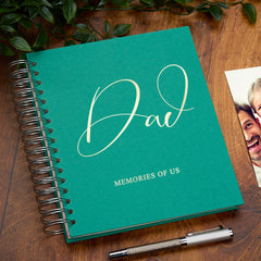 Personalised Large Dad Photo Album With Sentiment Multiple Colours Photo Album ukgiftstoreonline Emerald Green 4x6 Inch Album
