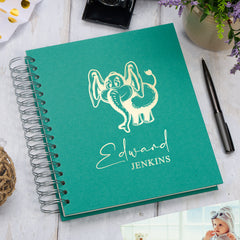 Personalised Large Baby Photo Album Memory Keepsake With Elephant Photo Album ukgiftstoreonline Emerald Green 4x6 Inch Album
