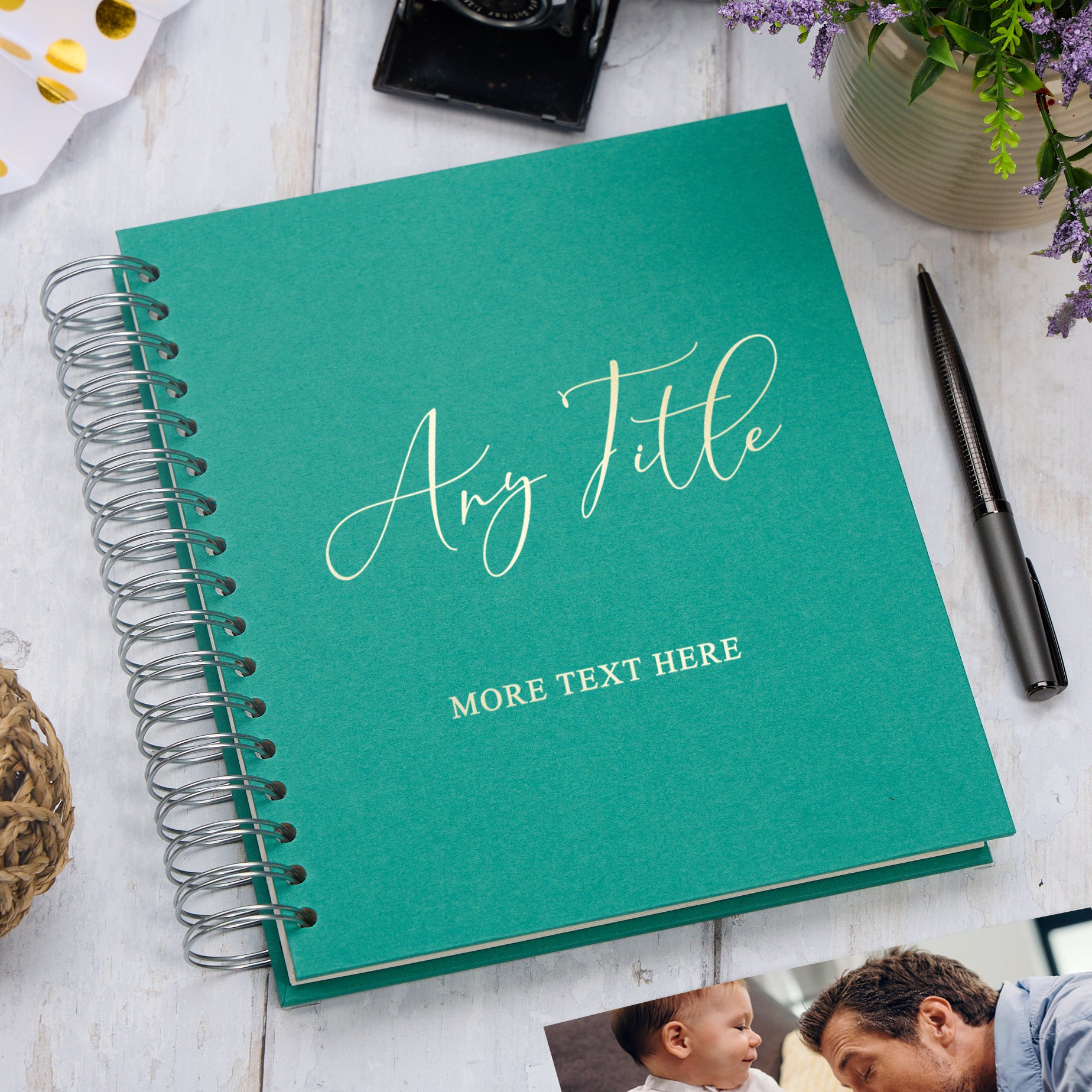 Personalised Large Photo Album With Any Title and Sentiment Multiple Colours Photo Album ukgiftstoreonline Emerald Green 4x6 Inch Album