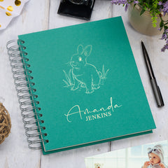 Personalised Large Baby Photo Album Memory Keepsake With Rabbit Photo Album ukgiftstoreonline Emerald Green 4x6 Inch Album